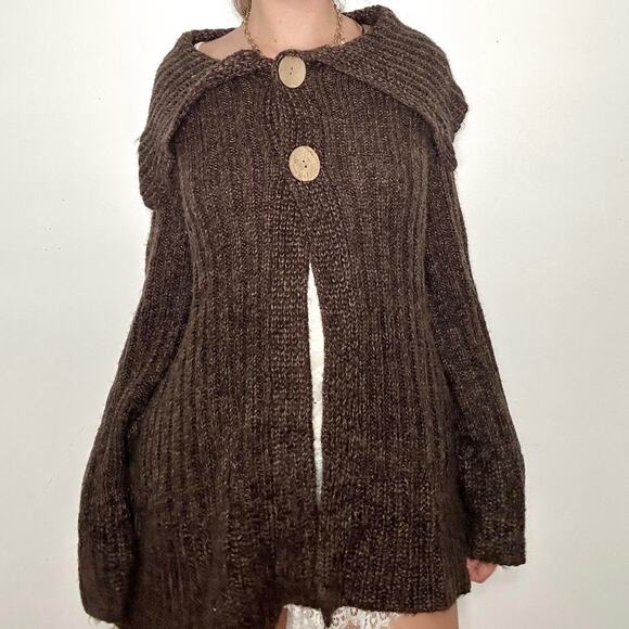 Brown carolyn taylor chunky collared sweater - Picture 2 of 6